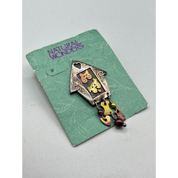 Far Fetched Brand Tack Pin Mixed Metal Sterling Copper Brass Cat Dog Jewelry - Picture 2 of 7